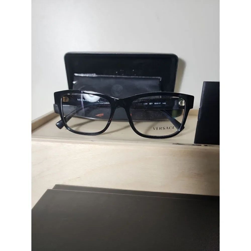 New Authentic Versace 3266 GB1 Eyeglasses Black 55-17 145
